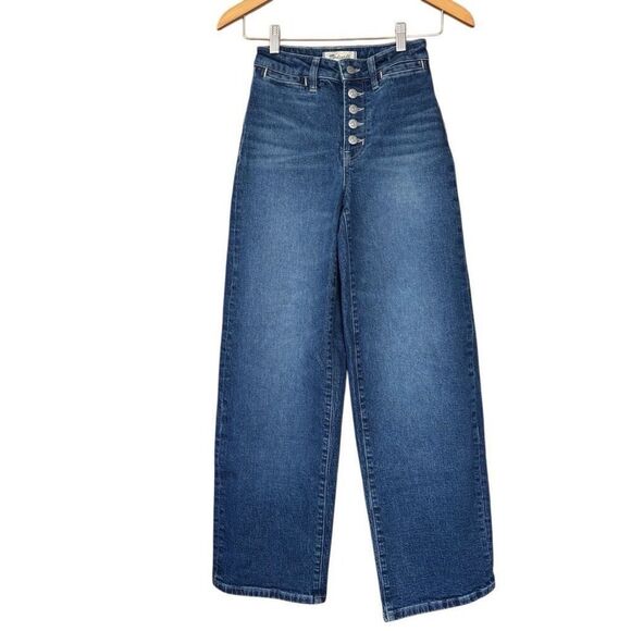 Madewell the curvy perfect vintage wide leg jeans button fly size 23 - Picture 2 of 10